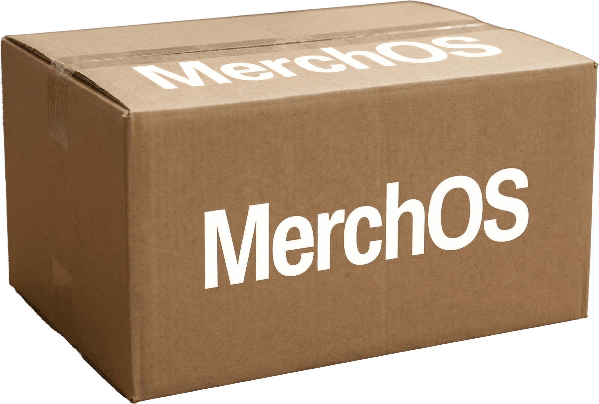 MerchOS branded packaging
